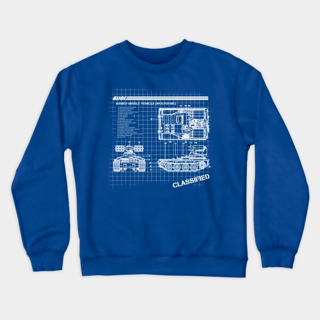 Missle Vehicle Blueprints Crewneck Sweatshirt by TheBlindTag